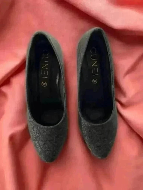 Womens Black Shimmer Ballerina Shoes